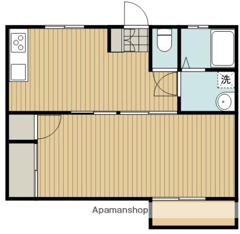 第2平之上コーポ(1LDK/1階)の間取り写真