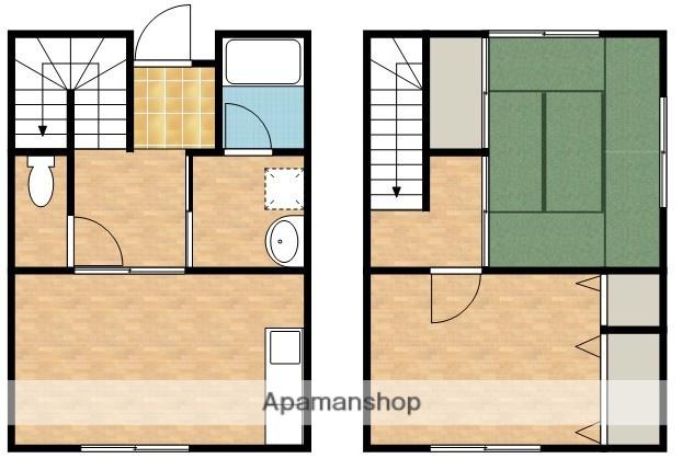 水流迫フルーツコーポ(2DK/1階)の間取り写真