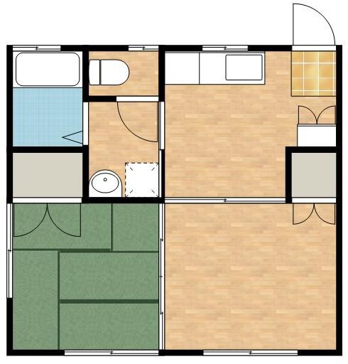 レジデンスカーム(2DK/2階)の間取り写真