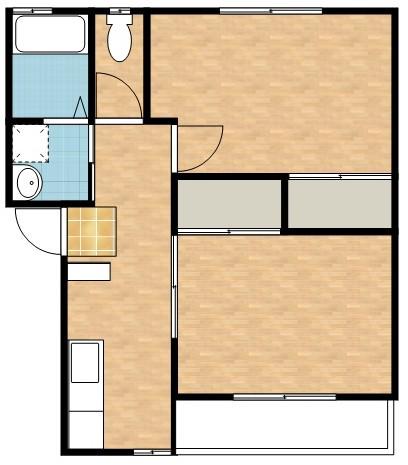 シティハウス(2K/1階)の間取り写真