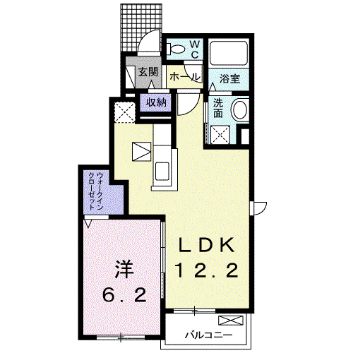 リナリア Ⅰ(1LDK/1階)の間取り写真