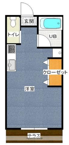 コーポ上江(ワンルーム/1階)の間取り写真