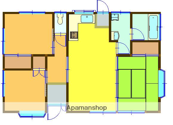 吉都線 小林駅(宮崎) バス乗車時間：5分 三松中前バス停バス停で下車 徒歩39分 1階建 築25年(3LDK)の間取り写真