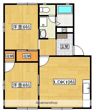 ポルトボヌール(2LDK/1階)の間取り写真