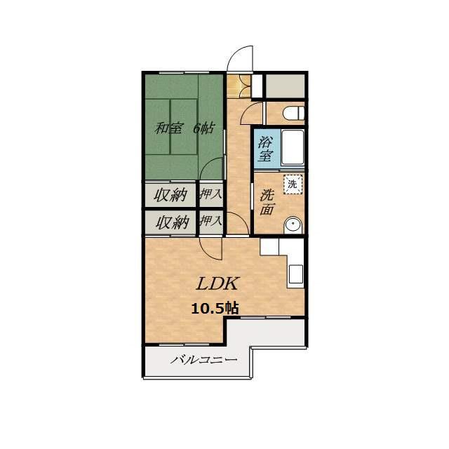 メゾンド妻ヶ丘(1LDK/4階)の間取り写真