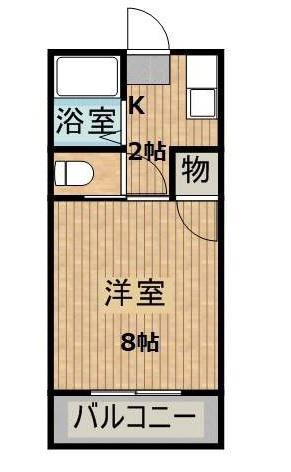 エレファントマンション8(1K/2階)の間取り写真