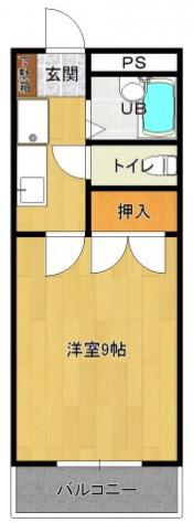 ドムス都城Ⅱ (1K/2階)の間取り写真