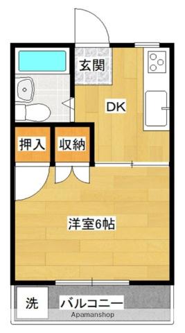 千日ビル(1K/2階)の間取り写真