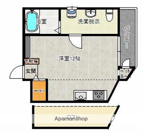 PUPPY-HEIM(ワンルーム/3階)の間取り写真