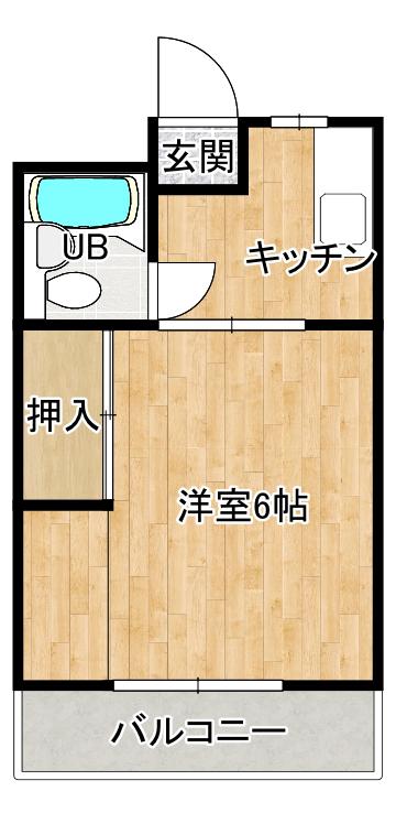 コーポ泉ヶ丘(1K/2階)の間取り写真