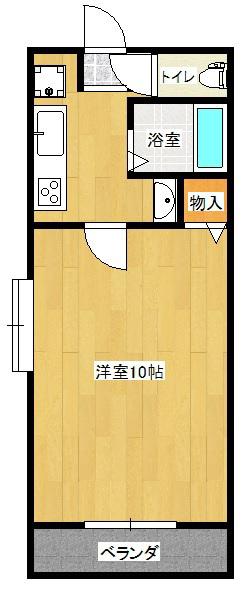 第8年見マンション(1K/5階)の間取り写真