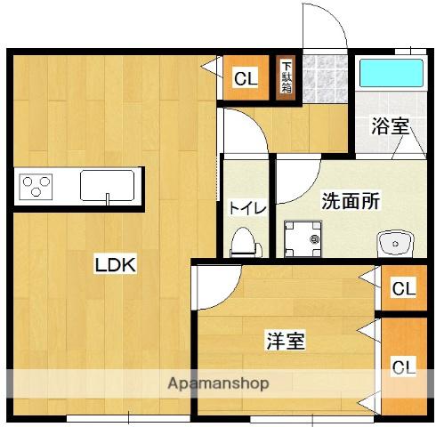 ラ・ティエラⅡ(1LDK/1階)の間取り写真