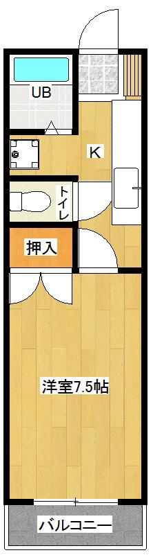 アピアコート(1K/2階)の間取り写真