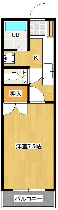 アピアコート(1K/2階)の間取り写真