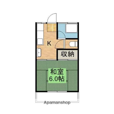 都北ハイツ(1K/2階)の間取り写真