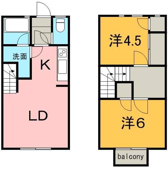 ラ・フェンテ(2LDK/1階)の間取り写真