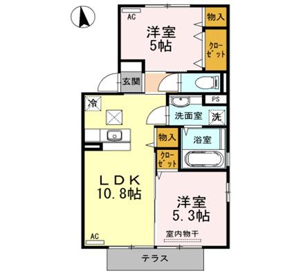 アール ナチュール(2LDK/1階)の間取り写真