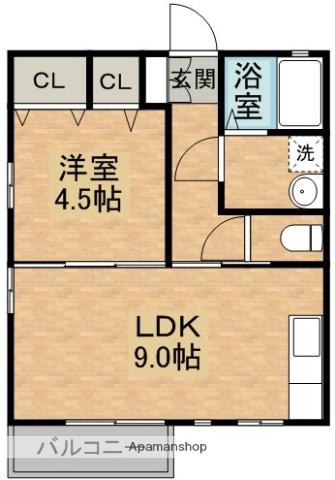 プレシャスSK(1LDK/1階)の間取り写真