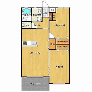 ライトコートM (2LDK/2階)の間取り写真