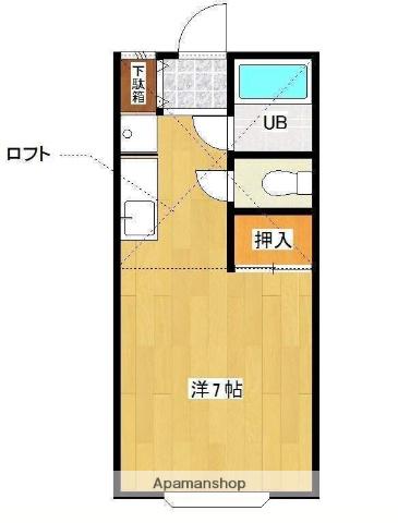 レクセル都城(1K/2階)の間取り写真