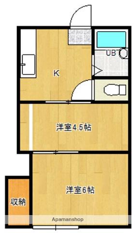 コーポひまわりⅡ(2K/2階)の間取り写真