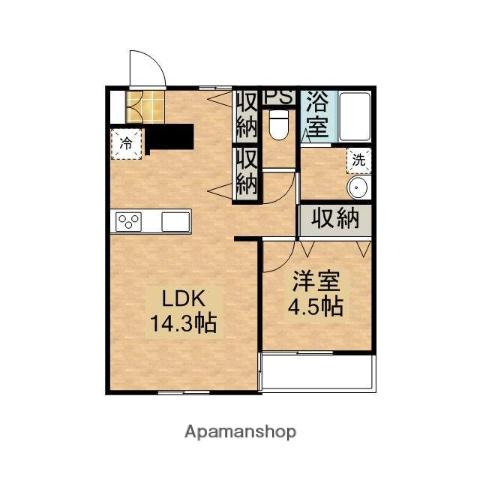 日豊本線 都城駅 バス乗車時間：13分 上金田バス停で下車 徒歩6分 2階建 築9年(1LDK/2階)の間取り写真