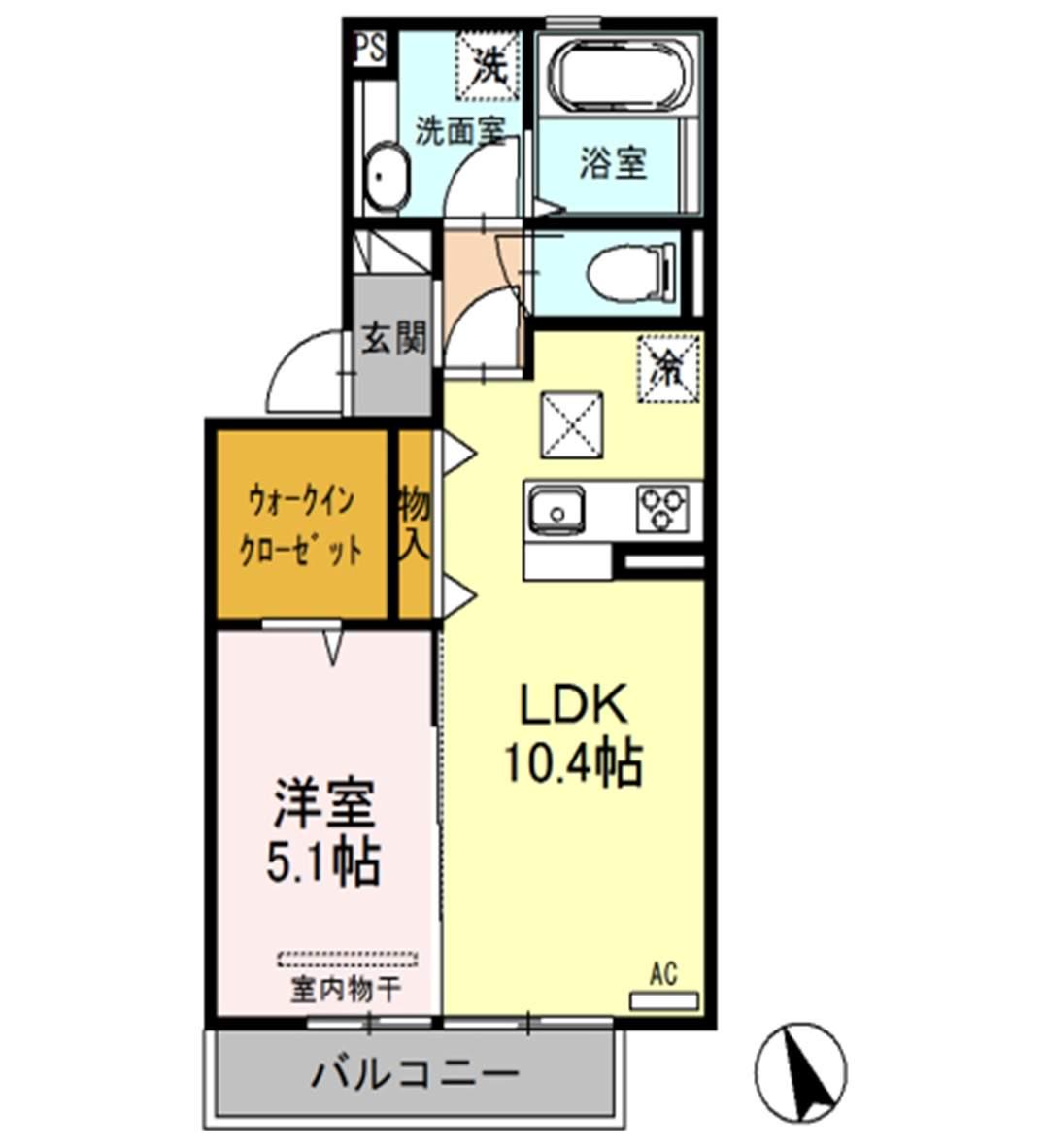 ラ・ヴェスタⅡ(1LDK/1階)の間取り写真
