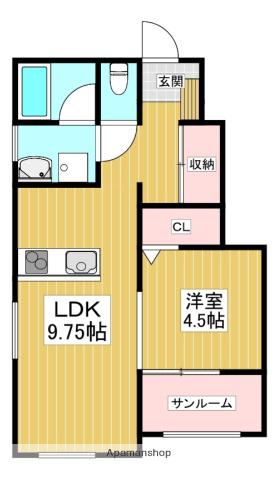 RITZ GARDEN(1LDK/1階)の間取り写真