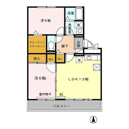 セジュール早水Ⅰ(2LDK/1階)の間取り写真