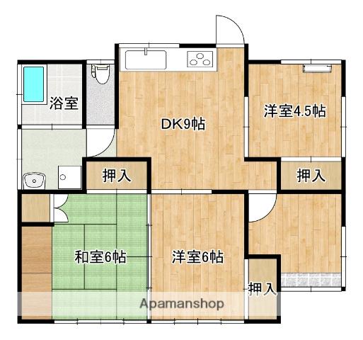 日豊本線 財部駅 徒歩9分 1階建 築30年(3DK)の間取り写真