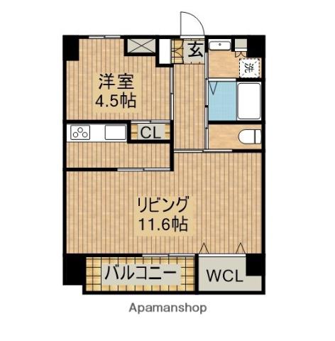 ロイヤルメゾン谷川(1LDK/6階)の間取り写真