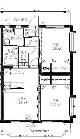 フェニックスマンションB(2LDK/4階)の間取り写真