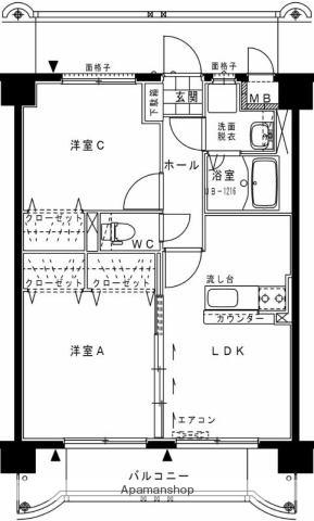 GRAND DE OSHIMA Ⅰ(2LDK/1階)の間取り写真