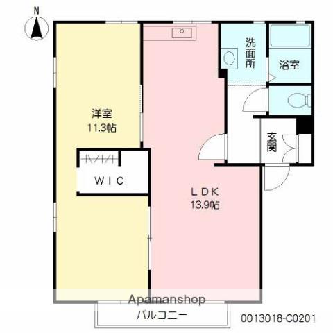 フレグランスヒロセ(1LDK/2階)の間取り写真