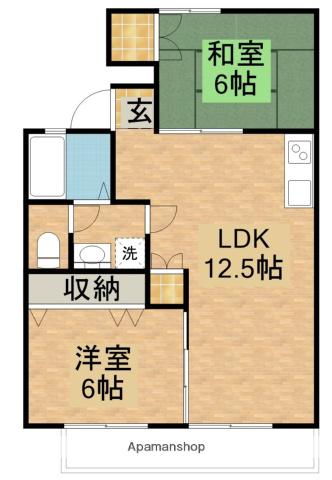 セジュールコバエ(2LDK/2階)の間取り写真