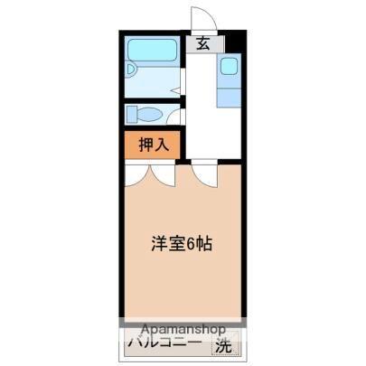 カーサTIKI南宮崎(1K/4階)の間取り写真