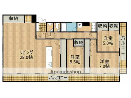 KTビル(3LDK/5階)の間取り写真