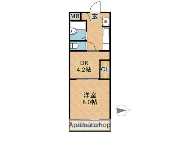 アートプラザ清武A(1DK/4階)の間取り写真