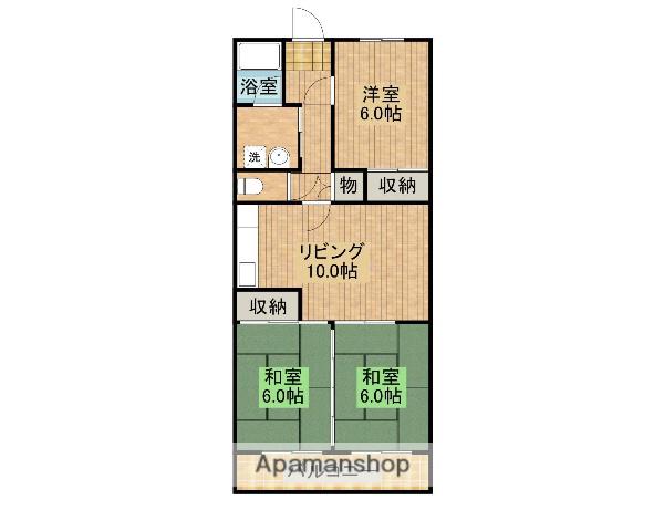 青南ハイツ(3LDK/2階)の間取り写真
