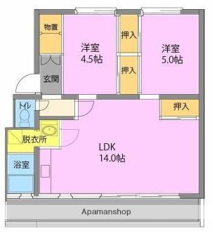 サルヴァトーレ大橋(2LDK/2階)の間取り写真