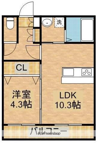 テンダーマンションⅢ(1LDK/6階)の間取り写真