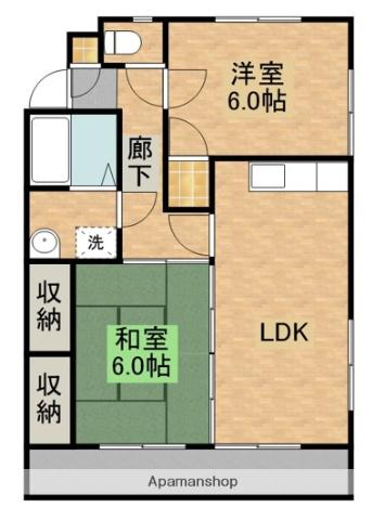 フジマンション(2LDK/3階)の間取り写真
