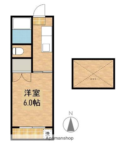プレステージ(ワンルーム/2階)の間取り写真