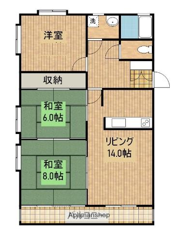 メゾンリヴェール(3LDK/3階)の間取り写真