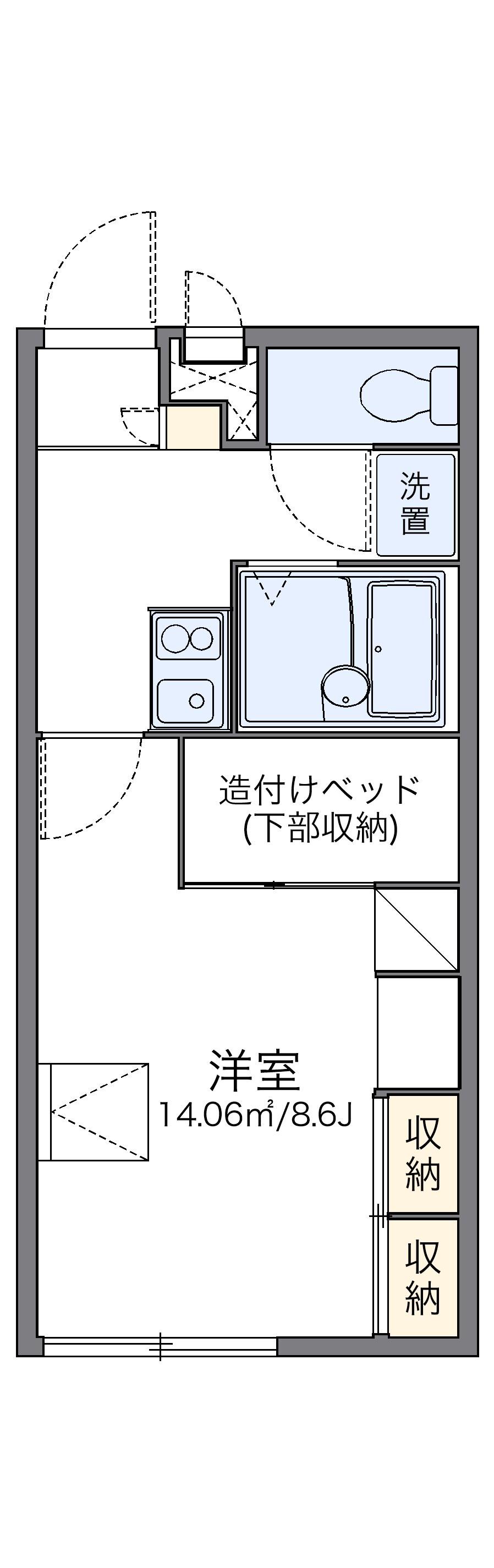 レオパレスセイバー(1K/2階)の間取り写真