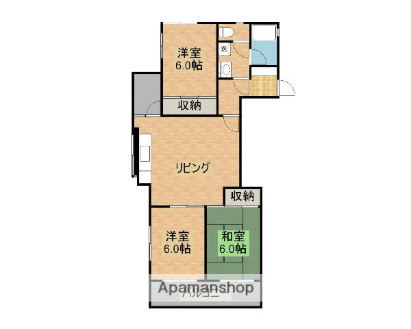 いとまんマンション(3LDK/2階)の間取り写真