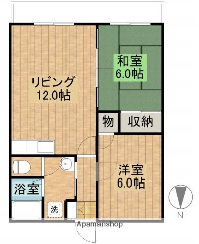 オアシス加納Ⅰ(2LDK/1階)の間取り写真
