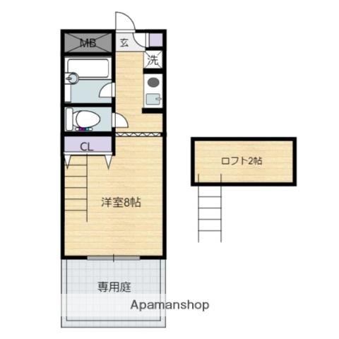 A-STEP祇園(1K/1階)の間取り写真