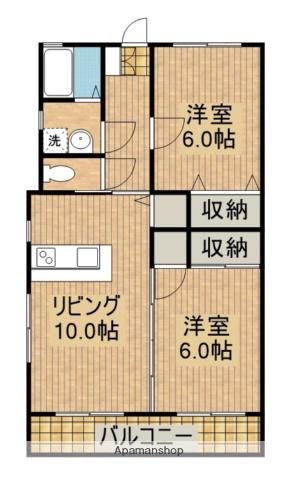 ヨシムラハイツ(2LDK/2階)の間取り写真