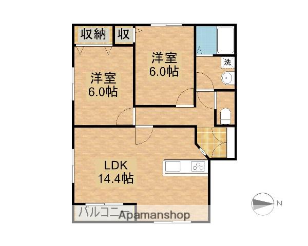 エムシーメゾン赤江(2LDK/1階)の間取り写真